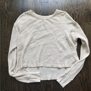 Feat Waffle Knit Long Sleeve Top